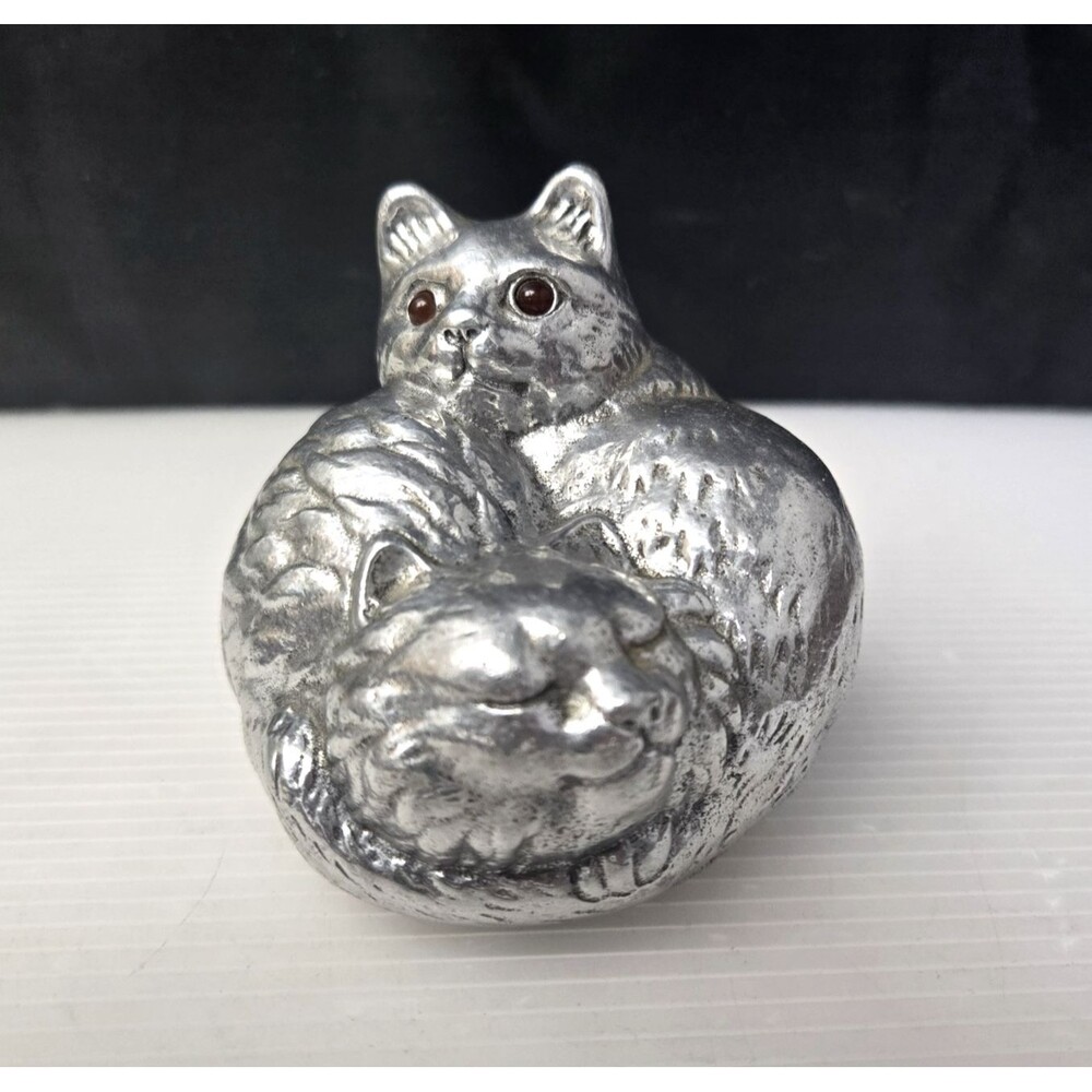 Arthur Court Designs 2 Cuddling Cats Figurine Paperweight 1992 Vintage